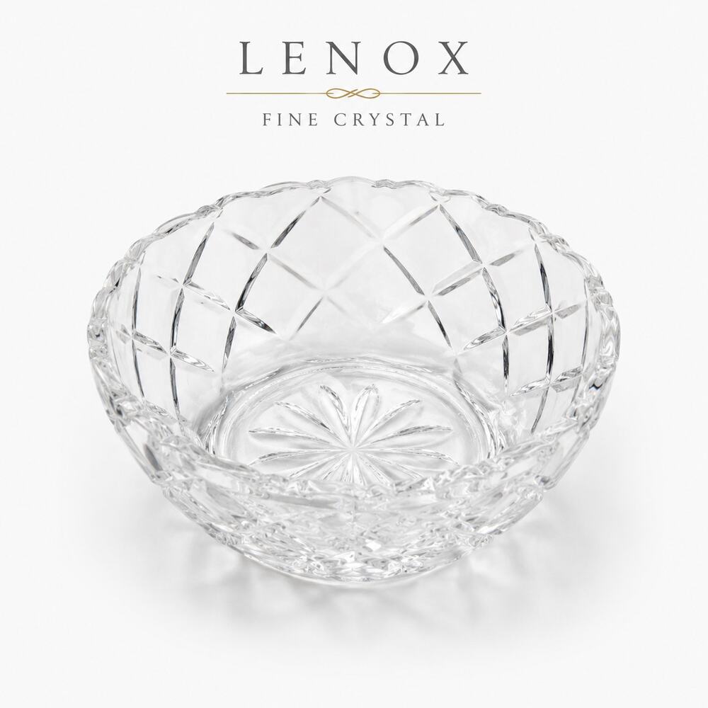 Lenox Fine Crystal Cut Glass Trinket Dish Candy Bowl Starburst Vintage